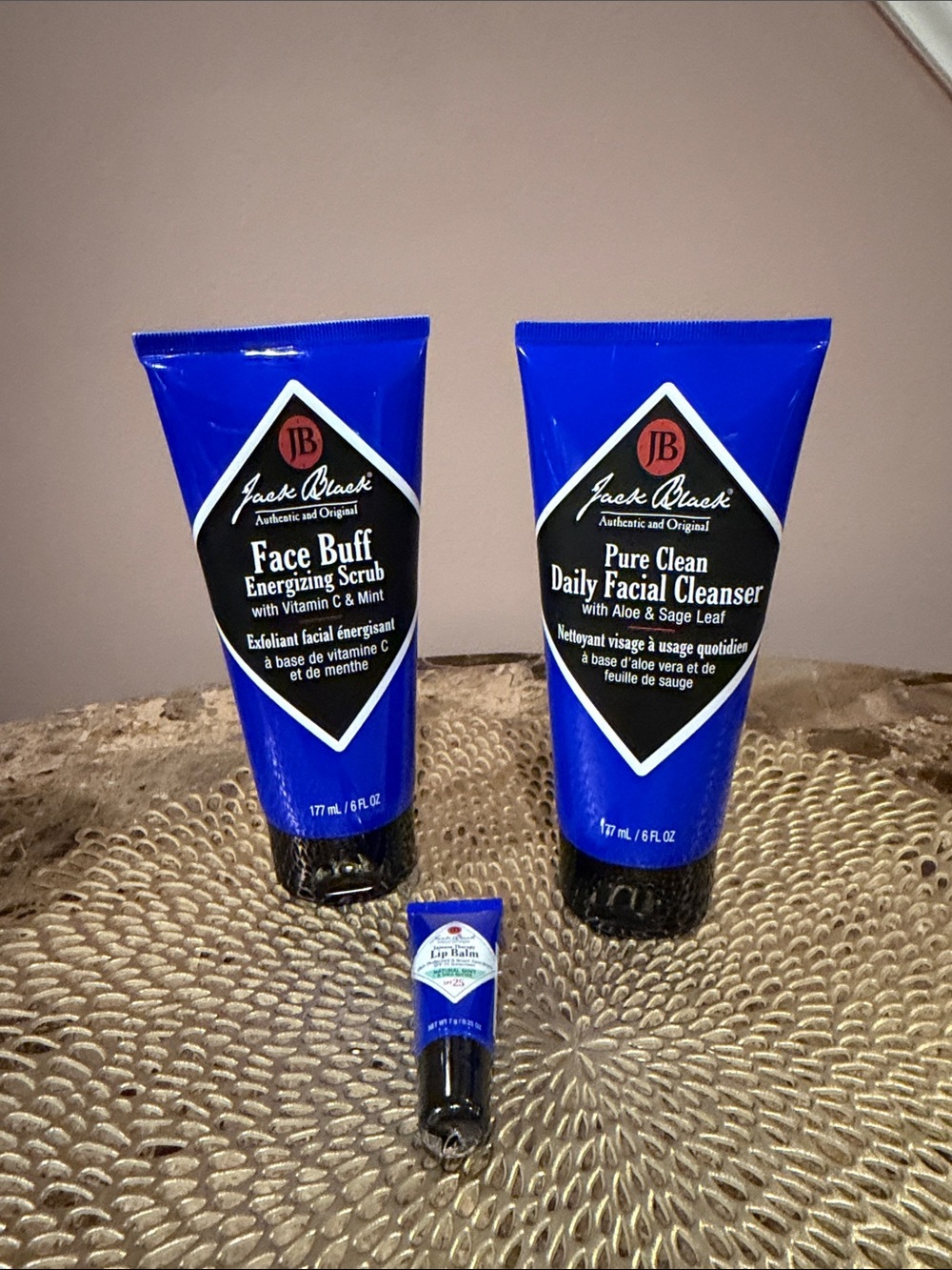 Jack Black Set/3 Bundle, Facial Cleanser, Face Buff, & Lip Balm